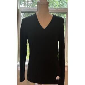Fairway & Greene Women’s Faye V-Neck Golf Sweater - Black - Medium NWT
